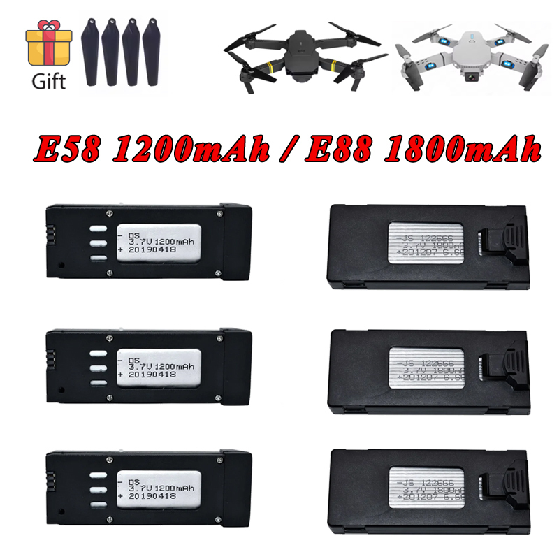 Bateria lipo 3.7v 1200mah 1800 - Eachine Drone E58 avaliação e preço
