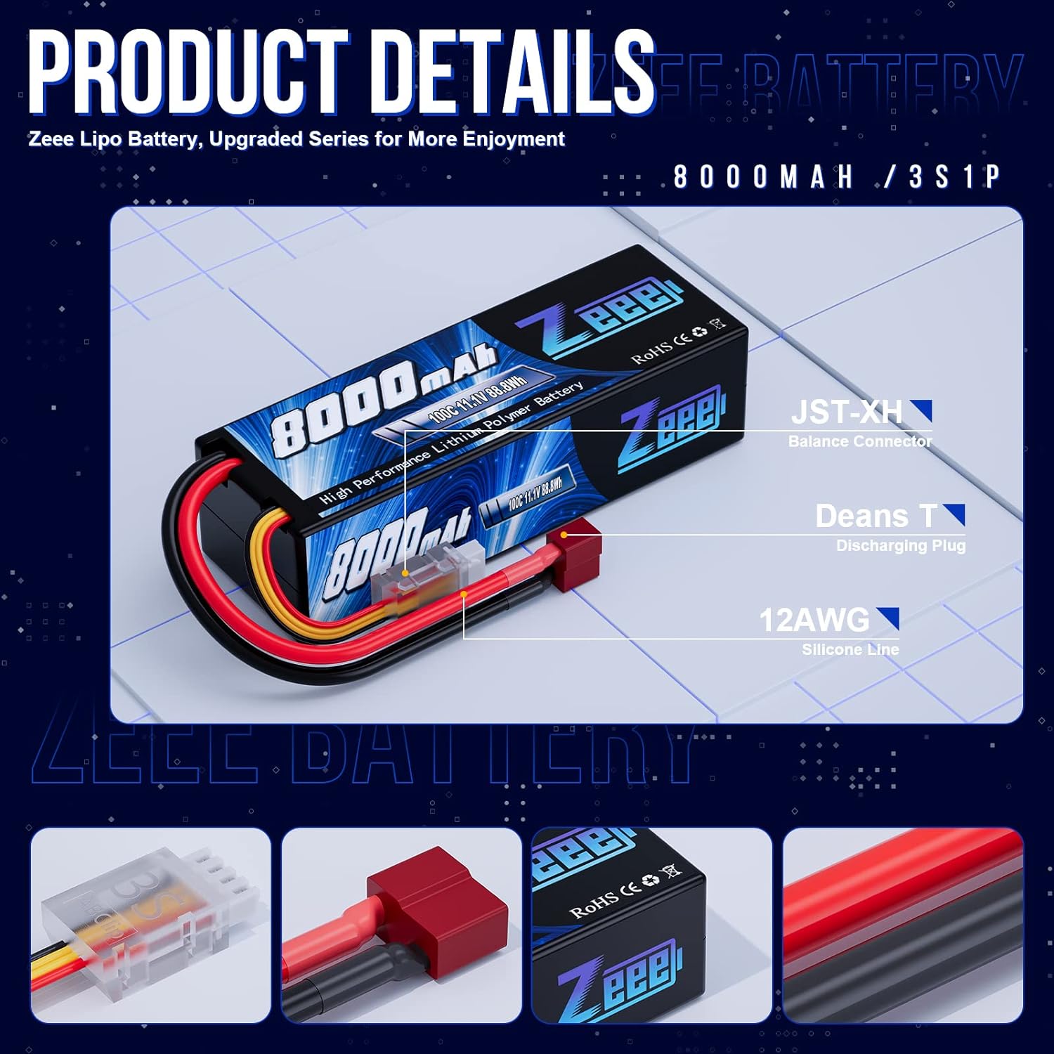 Zeee lipo 3s 8000mah bateria 1 - Drone Battery 3S avaliação e preço